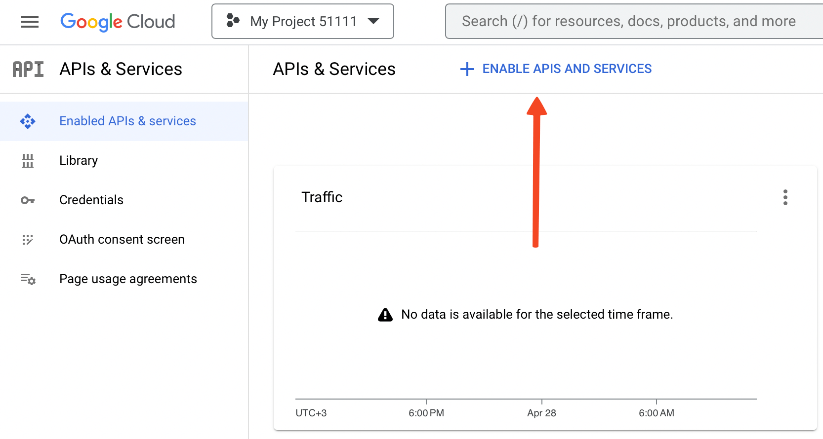 Enable APIs and Services